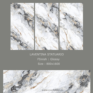 LAVENTINA STATUARIO Carreaux en porcelaine de qualité supérieure Design moderne et chic Marbre blanc pour la décoration intérieure de la maison Fonction brique réfractaire - Product Image 5