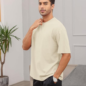 Camiseta pesada de gran tamaño de algodón 100% de alta calidad, camiseta pesada con estampado personalizado, camiseta lisa en blanco para hombre a bajo precio - Product Image 2