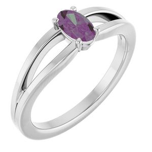 Anillo de Piedra de Nacimiento con Diseño Geométrico Juvenil, Chapado en Rodio y Circonita, Joyería para Uso Diario y Bodas con Corte Ovalado en Forma de Diamante - Product Image 1