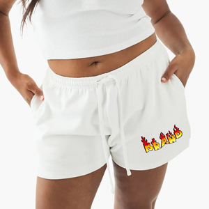 Vente en gros de shorts d'été décontractés pour femmes, logo imprimé DTG personnalisé, short pour femme de haute qualité, poids lourd 380 g/m² - Product Image 1