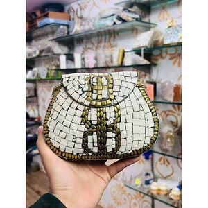 Fancy Crystal Pearl Half <b>Moon</b> Classic Fashion Evening Clutch Purse for Women Party Handbag-Wholesale From India - Product Image 4