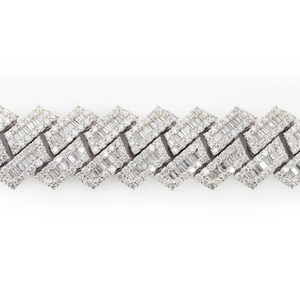 Bracelet unisexe en argent sterling 925 avec diamants Moissanite VVS Clarity Cuban Link Hip Hop Design Pearl Main Stone-Cadeau - Product Image 4