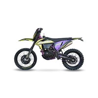 Moto tout-terrain haute performance KR8 PR300, jaune et violette, pour sautés de grande envergure.