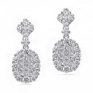 ต่างหูเพชรทองคำขาว 18K - Product Image 1