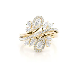 Timeless Beauty Certified Quality Fancy Design Fine White Real Diamond Women Engagement Ring - Custom Options Available