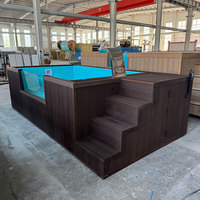 Piscina Pequeña para Patio Trasero, Spa, Piscina de Inmersión, Ventana de Vidrio Acrílico, Casa para Niños, Piscina Elevada para Exteriores en Venta