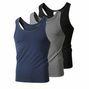 Débardeur pour hommes de haute qualité 100% coton et polyester respirant tricoté vêtements de sport vente supérieure - Product Image 2
