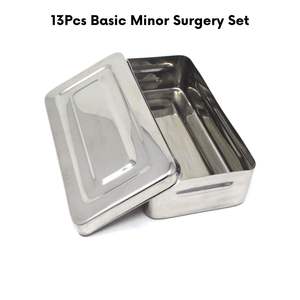 Kit de instrumentos de cirugía menor de 13 piezas con caja de esterilización soporte de aguja herramientas quirúrgicas reutilizables para clínicas y estudiantes - Product Image 2