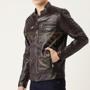 2024 Custom High Quality Light Winter Men's Leather <b>Canvas</b> <b>Jacket</b> Comfortable Stand Collar Breathable XL Size Wholesale Logo - Product Image 4