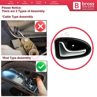 Poignée de porte intérieure gauche BDP79, couleur chrome, type tige, pour Clio 2, Scenic, Megane 1, Trafic, Master 2, Mascott, Logan 1, Movano, Vivaro A