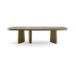 Albert King Solid Wood <b>Dining</b> <b>Table</b> with Oval Marble <b>Top</b> Stable Traditional to Modern Home Furniture for Kitchen Use - Product Image 2