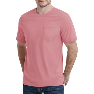 New Arrival Durable Knitted Fabric Breathable Slim Fit <b>Tshirts</b> High Quality Anti-wrinkle 100% Cotton Men's Casual Pocket T-Shirt - Product Image 2