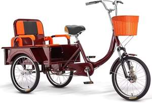 Bicicleta Cruiser de 3 Ruedas Plegable con Asiento Ajustable para Pasajero/Carga, Ruedas Todoterreno de 20 Pulgadas, Engranajes Perfectos, El Mejor Cuadro - Product Image 3