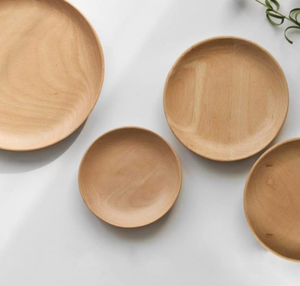 Natural Bamboo Plates and Serving Tray Set 0Reusable, Eco-Friendly <b>Dinnerware</b> for Home, Restaurant & Gifts | Handmade in Vietnam - Product Image 4