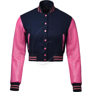 แจ็กเก็ตผ้าฝ้ายแฟชั่นปักลายสำหรับกลางแจ้งเสื้อครอปสำหรับผู้หญิงสไตล์วินเทจออกแบบโลโก้ได้ตามต้องการ - Product Image 2