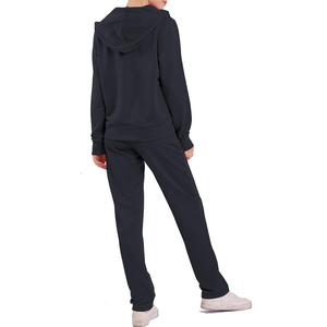 Customized Logo Sporty Solid Women's for Wear 2-Piece Sweatsuit <b>Set</b> with Drawstring Sweatshirt and Sweatpants - Product Image 2