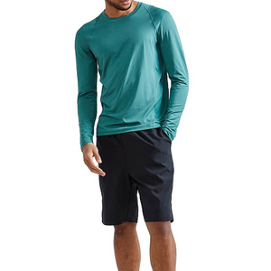 Camisetas de manga larga y cuello redondo para hombre, ropa informal de Material de algodón, secado rápido, gimnasio, Fitness, venta al por mayor - Product Image 4