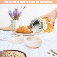 Boîte alimentaire isotherme durable en acier inoxydable avec valve de décompression et cuillère pliable, couvercle en PP sans BPA, boîte alimentaire thermique portable