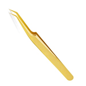 Vente en gros Pince à épiler professionnelle en acier inoxydable doré avec extension de cils Gray Rocks Quantité élevée avec pointe pointue - Product Image 1