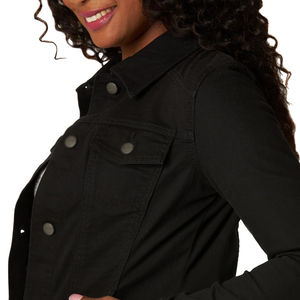Chaqueta de mujer lavada de manga larga hecha con tela de algodón 100% personalizable, nueva llegada, diseño, chaqueta vaquera para mujer - Product Image 4
