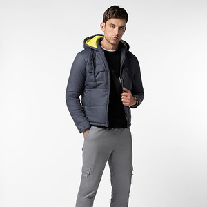 Chaquetas Acolchadas de Invierno para Hombre, Color Azul, Personalizadas con Impresión, Capucha Desmontable, Reversibles, Chaquetas Inflables - Product Image 2