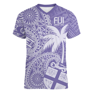 เสื้อยืดทีม2025รักบี้ Vneck เสื้อยืดทีมลาย fijian Masi เสื้อยืดทีมสั่งทำลายชนเผ่า - Product Image 2