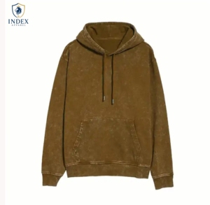 เสื้อฮู้ดโอเวอร์ไซส์ผู้ชาย Index Apparel สีพื้น ผ้าฝ้ายถัก สวมใส่สบายๆ สำหรับฤดูใบไม้ร่วง มีกระเป๋า ดีไซน์แขนเสื้อแบบปกติ - Product Image 1
