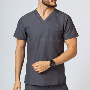 Uniforme de hospital de diseño personalizado de color sólido a precio barato, su propia ropa de hombre, uniforme de hospital - Product Image 2