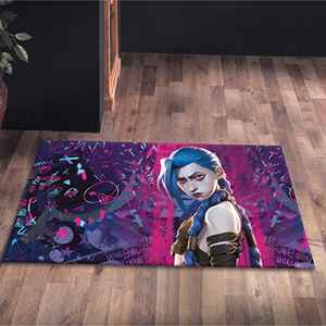 Alfombra LOL Lover, Decoración Arcana, Alfombra Moderna con Diseño de Jinx y Ekko Enamorados, Alfombra Suave con Pelo Largo - Product Image 4