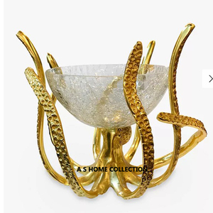 Hermoso cuenco decorativo de hoja dorada de forma cuadrada de color negro - Product Image 2