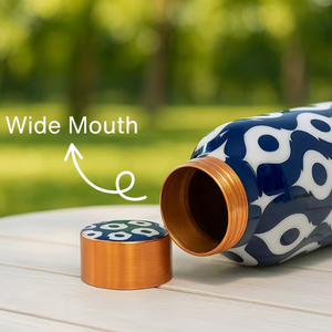 <b>Bottle</b> with Mandala Print Pure <b>Copper</b> Water <b>Bottle</b> 1L Mandala Design Designer <b>Copper</b> <b>Bottle</b> Meena Artwork <b>Copper</b> Ayurvedic - Product Image 2