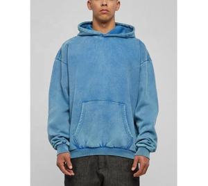 OEM servicio personalizado de gran tamaño pesado algodón hombres ácido lavado Sudadera con capucha 100% algodón invierno venta al por mayor oferta tendencia calidad para - Product Image 3