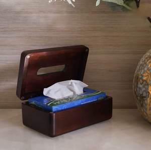 Porte-serviettes en bois naturel de qualité supérieure, boîte à mouchoirs, personnalisé, salon, bureau, comptoir de réception, au meilleur prix - Product Image 3