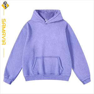 Breathable Fleece hoodies men OEM Sweatshirt Pullover Acid <b>Wash</b> Anti Pilling Quick Dry Custom Embroidered RTS - Product Image 1