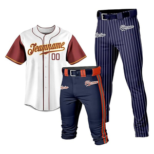 Personalized Baseball Uniforms Sublimation Printed Breathable Quick Dry V-neck Jersey Set - Product Image 4