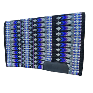 Tapis de selle Western Show en laine tissée à la main avec lignes géométriques pour les amateurs de sports équestres - Product Image 1