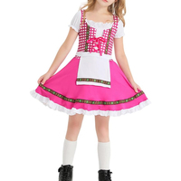 Coton Dirndl robes pour filles rose blanc dentelle travail octobre Fest robe Satin tablier Blouse ensembles longue longueur femmes Dirndl bas quantité minimale de commande