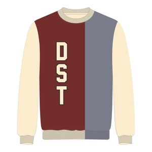 Suéter de punto Delta Maroon de 3 tonos Divine Nine Greek Sorority Chenille bordado pulóver cuello redondo Elegante ropa de moda de invierno - Product Image 2