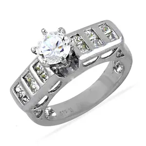 "925 Silver <b>Crystal</b> Engagement <b>Ring</b> for Women Gift Option" - Product Image 3