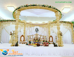 Mandap DE BODA ceremonial indio Australia matrimonio hindú diseño cuadrado Mandap interior bajo costo decoración de la boda fibra tallada Mandap - Product Image 2