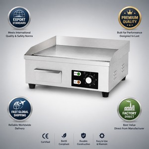 Plancha Eléctrica Comercial, Parrilla Plana de Acero Inoxidable para Mostrador, Equipo de Cocina para Hoteles y Catering, 220V - Product Image 6