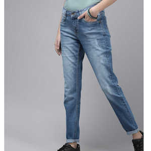 กางเกงยีนส์สำหรับผู้หญิงเอวสูงปานกลางระบายอากาศได้ดีขนาดใหญ่พิเศษสำหรับฤดูร้อน - Product Image 1