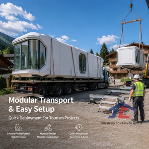 <span class=keywords><strong>Casa</strong></span> Cápsula Espacial Modular Prefabricada Premium con Terraza de Vidrio Curvo para Hotel de Resort de Montaña - Product Image 3