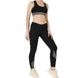 Ropa de moda para mujer Conjunto de Yoga de patrón sólido más vendido Ropa de calle transpirable con cierre de cintura elástica en stock - Product Image 4