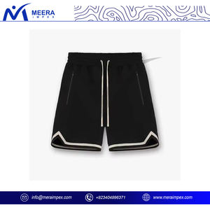 <b>Men</b> Customized Plain <b>Black</b> Drawstring Waist Summer <b>Shorts</b> Breathable & Lightweight Casual <b>Shorts</b> For <b>Men</b> - Product Image 2
