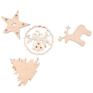 Ensemble d'ornements de Noël en bois de haute qualité pour bricolage artisanat tranches de bois naturel découpées au Laser pour décor de vacances et décorations suspendues - Product Image 2