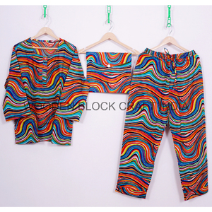 Conjunto de pijama floral acogedor para mujer, ropa de dormir transpirable cómoda con encantadores estampados florales para descansar - Product Image 5