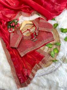 Nouvelle élégance habillage tendance tenue pur doux Zimmy Choo soie Saree Blouse avec 3 mm séquence broderie travail indien exportateur - Product Image 4