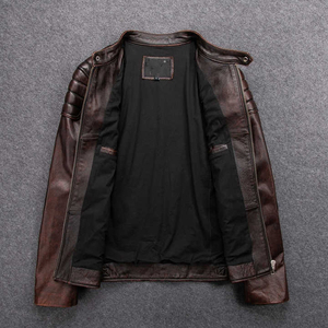 Men Custom Genuine Leather Jackets Motorcycle Style Biker Coat Fashion Outerwear <b>for</b> Casual Wear - Product Image 3