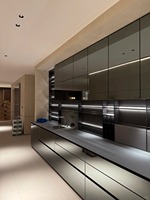 Armoire de cuisine moderne à secoueur modulaire personnalisée avec meubles de cuisine Design d'île de cuisine